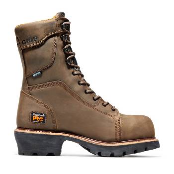 Timberland Férfi PRO Rip Saw 9" Comp Toe Logger Vízálló Bakancs Barna